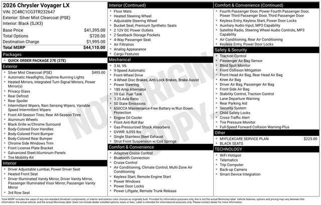 2026 Chrysler Voyager LX